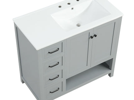Bathroom Vanity With Sink Top, Bathroom Vanity Cabinet With 2 Doors And 2 Drawers, Open Shelf