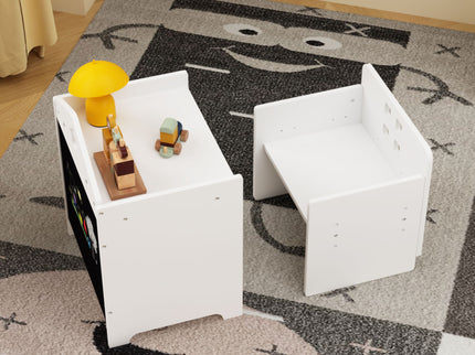 Montessori Weaning Table And Chair Set, Toddler Table With Adjustable Height - White