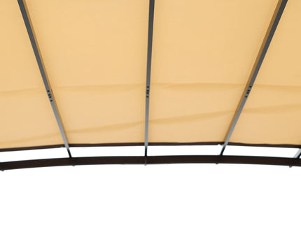 Outdoor Patio Pergola Gazebo - Steel Frame Sun Shelter With Retractable Canopy