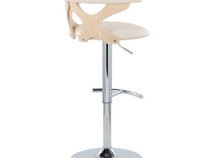Gardenia - Contemporary Adjustable Barstool & Swivel, Rounded T Footrest (Set of 2)