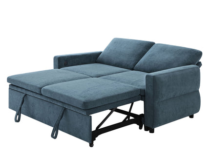 Convertible Sofa Bed Loveseat With Adjustable Backrest And USB Ports