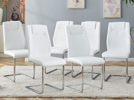 Modern Dining Chairs With Padded Seat, Metal Legs
