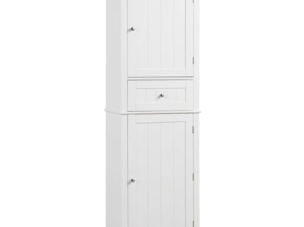 Tall Freestanding Bathroom Storage Cabinet With Drawer And Adjustable Shelf