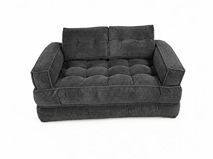 2 Seater Modular Corduroy Sofa With Chaise Lounge For Living Room