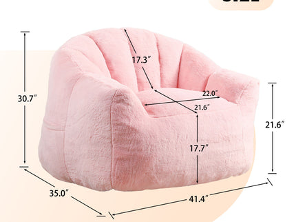 Beanbag Chair, Beanbag Sofa Chair With Armrests Stuffed High Density Foam