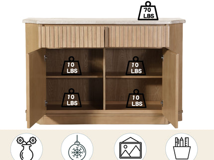 Qwin - Server - Natural Marble / Oak