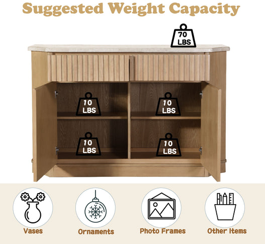 Qwin - Server - Natural Marble / Oak