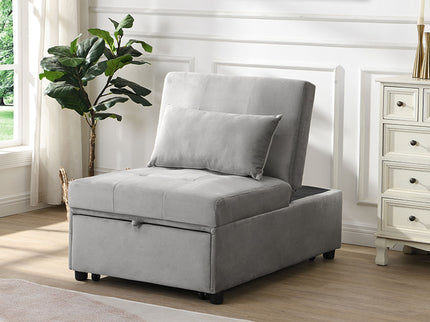 Folding Ottoman Sofa Bed - Gray Fabric
