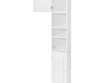 Multi Functional Corner Cabinet With Adjustable Shelves And 2 Doors