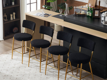 Modern Teddy Fabric Upholstered Bar Stools