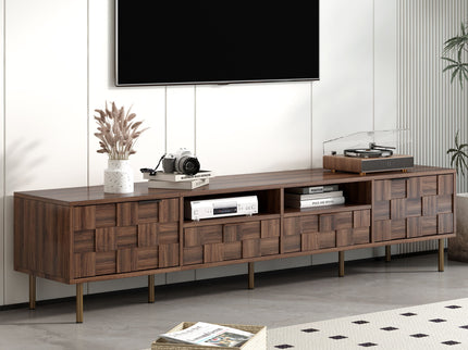 TV Stand With 2 Drawers, Media Console Table, Storage Cabinet With Cable Management