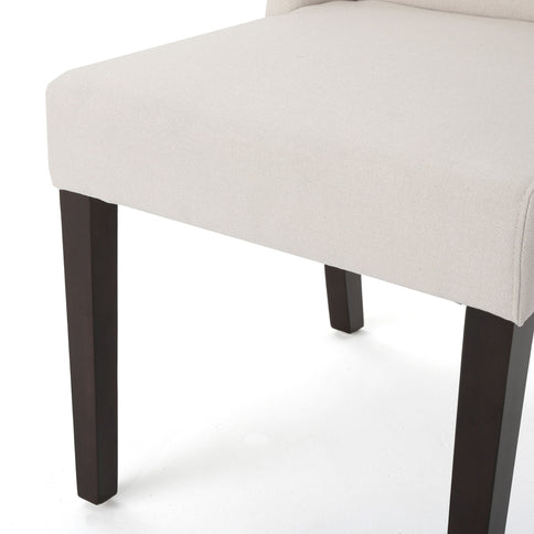 Modern Wingback Dining Chair (Set of 2) With Upholstered - Ivory