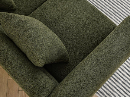 Oversized 2 Seater Sectional Sofa With Deep Seating And 2 Pillows