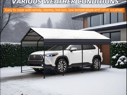 Heavy Duty Carport With Galvanized Roof And Enhanced Base - Anthracite