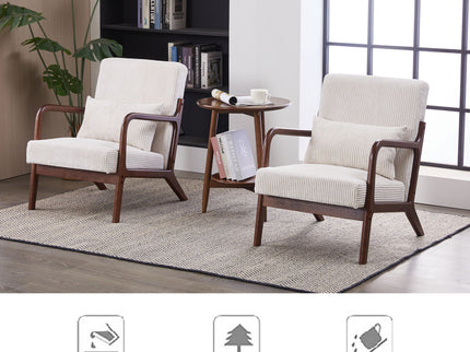 Accent Chair With Pillow And Wood Frame