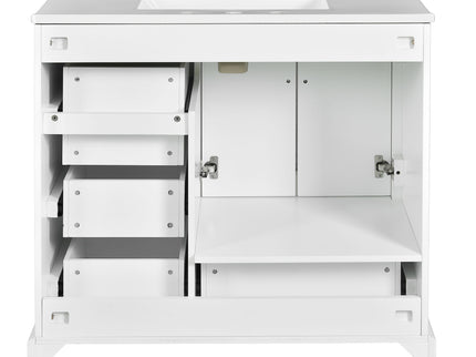 Traditional Bathroom Vanity With Soft Close Doors And Drawers