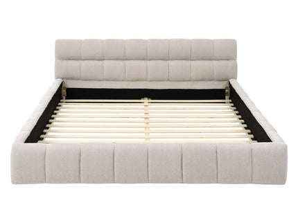Modern Platform Bed Frame With Thick Fabric