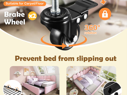 Upholstered Daybed With Pull-Out Bed
