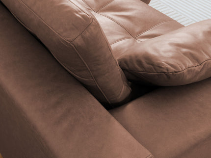 L - Shaped Modular 2 Seater Sofa With Movable Ottoman And High Density Sponge Cushions For Living Room