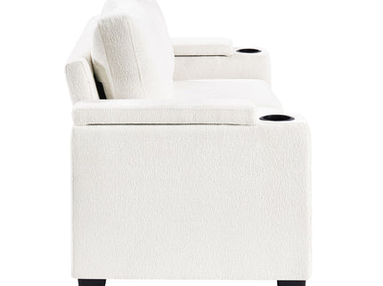 Pull Out Sofa Bed Loveseat With Twin Mattress, Cup Holders And Arm Storage