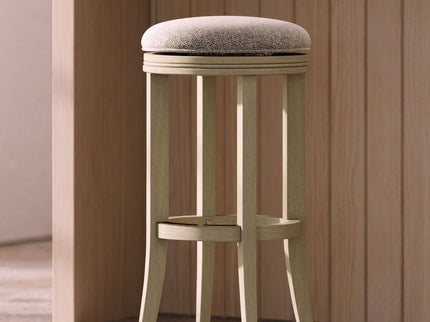 Backless Swivel Stool With Upholstered Seat