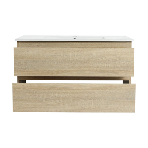 Wall Mounted Bathroom Vanity & Sink, 2 Soft Close Drawers