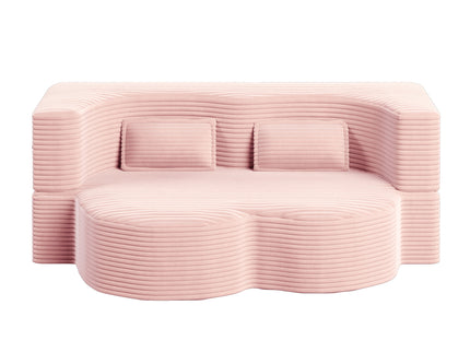 Convertible Foam-Filled Sleeper Sofa Bed With 2 Pillows