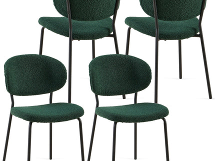 Boucle Dining Chairs, Dining Chairs With Metal Legs For Dining Room, Kitchen, Living Room