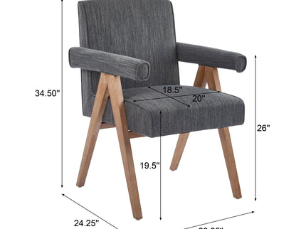 Contemporary Poppy Fabric Dining Armchair With Rubberwood Legs