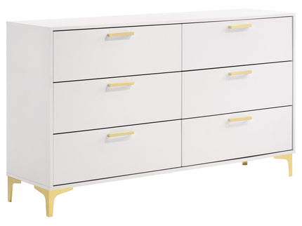 Karena - Rectangular 6 Drawer Dresser - White
