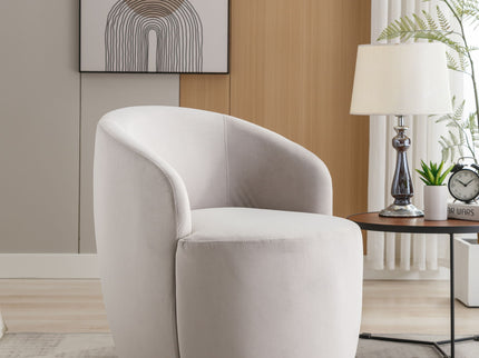 Swivel Accent Armchair Barrel Chair With Powder Coating Metal Ring