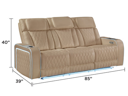 Electra - Power Reclining Set With Power Headrests, Massage And LED Lighting