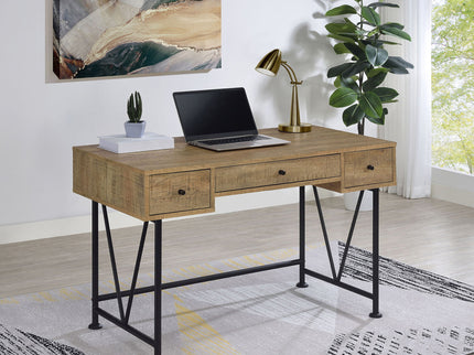 Vellun - 3 Drawer Writing Desk - Mango Color