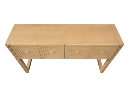 Geometric Carved Console Table With 3 Soft Close Drawers