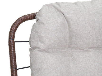 Patio Loveseat Sofa With Extra Thick Tufted Cushion - Brown