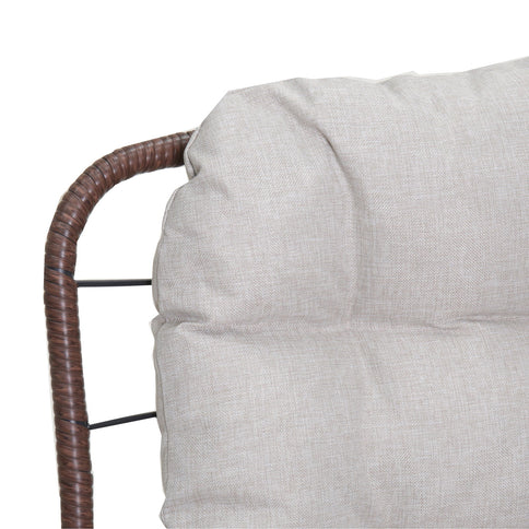Patio Loveseat Sofa With Extra Thick Tufted Cushion - Brown