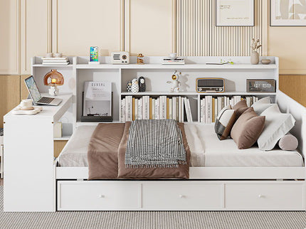 Daybed With 3 Drawers USB Ports And Desk