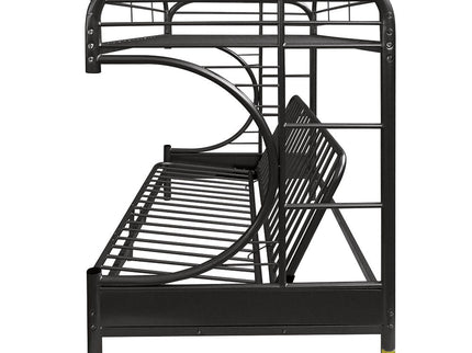 Eclipse - Twin Long Queen Futon Bunk Bed - Black