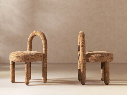 Penny - Round Arched Upholstered Dining Side Chair (Set of 2) - Golden Rust Orange