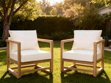 Outdoor Lounge Chair With Oversized Cushion Set For Patio