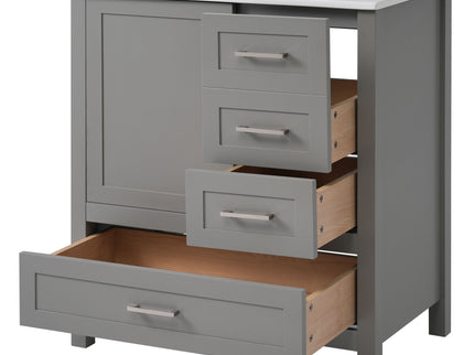 Modern Bathroom Vanity With Ceramic Sink, Solid Frame And Storage Solutions