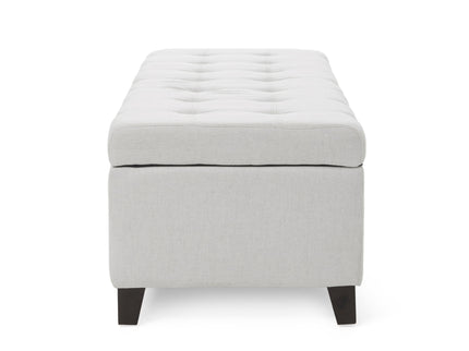Upholstered Storage Ottoman Bench, Foot Rest For Bedroom