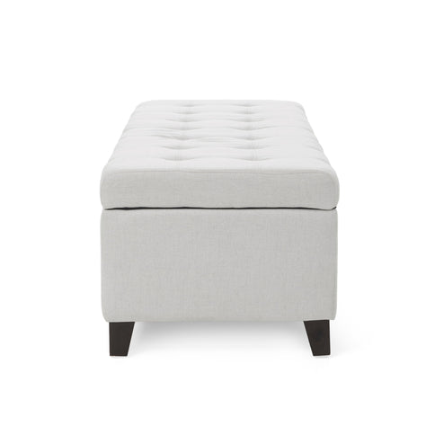 Upholstered Storage Ottoman Bench, Foot Rest For Bedroom