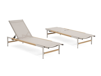 Hargrove - Outdoor Patio Aluminum Chaise Lounge (Set of 2) - Natural / Silver