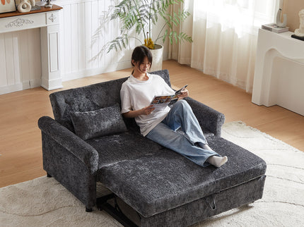 Loveseat Sofa Bed, Pull - Out Couch Sleeper & 2 Pillows