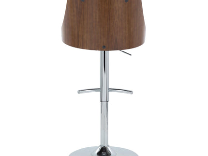 Gianna - Mid Century Modern Adjustable Barstool With Swivel With Rounded T Footrest (Set of 2)