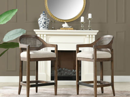 Americana - Mid-Century Modern Cane Back Counter Stool