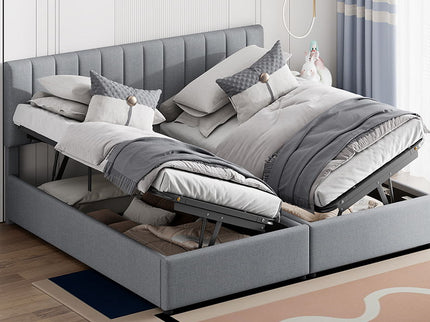 Upholstered Platform Bed With A Hydraulic Storage System