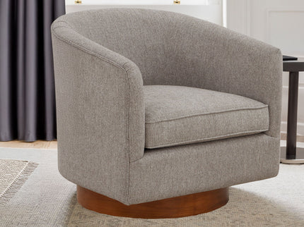 Miramar - Swivel Barrel Chair With Wooden Base