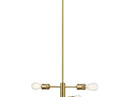 Trellis - 4 Lights Modern Gold Chandelier Vintage Pendant Fixture For Living Room - Clear / Gold